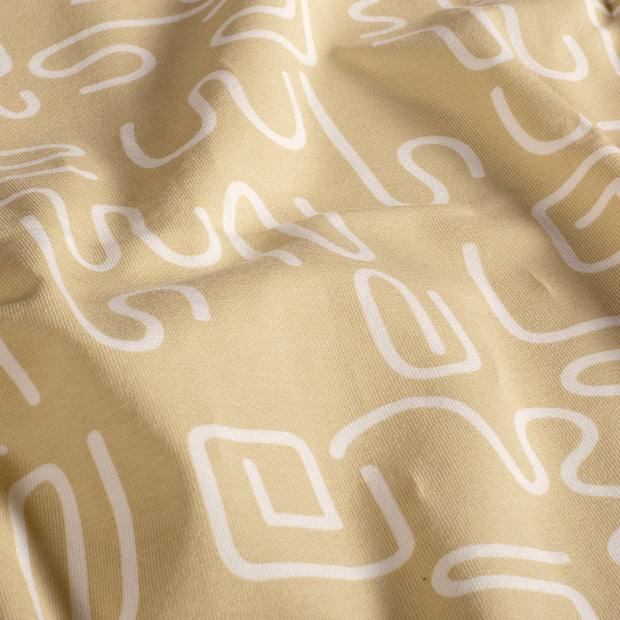 Cotton Jersey fabric Abstract Beige
