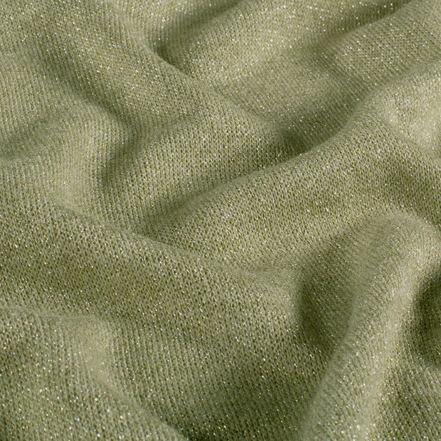 Heavy Knit fabrik Melange Khaki-Grün