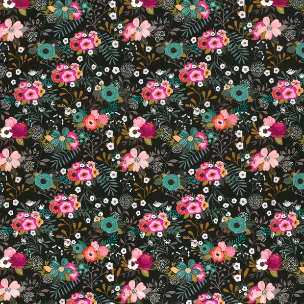 Jersey fabric Black soft 