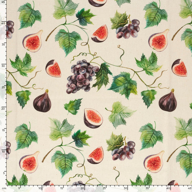 Panama stof Fruit & vruchten Beige