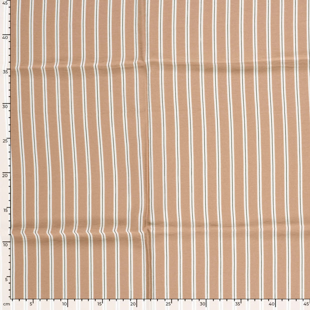 Viscose Nylon Crepe tissu rayures Camel