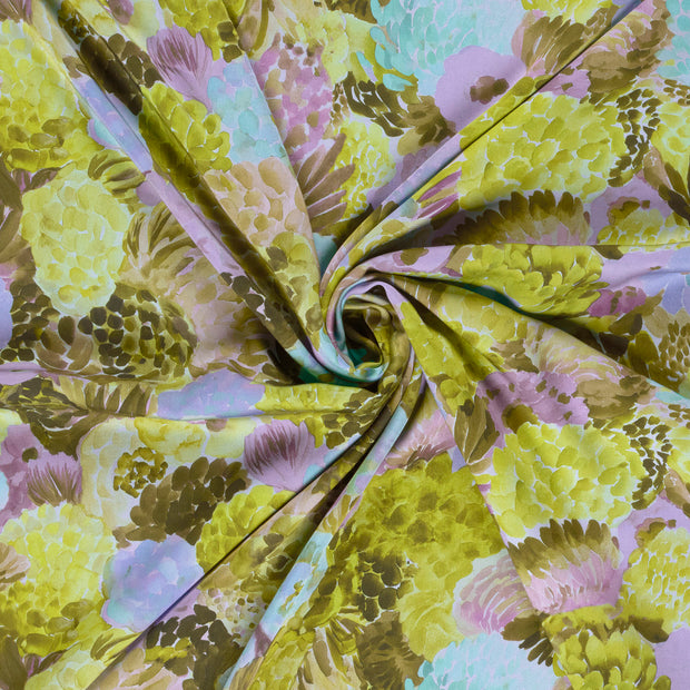 Viscose Satin fabric Light Blue digital printed 