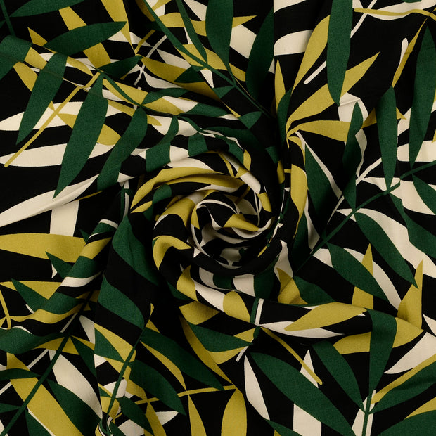 Viscosa Poplin tela Verde oliva 