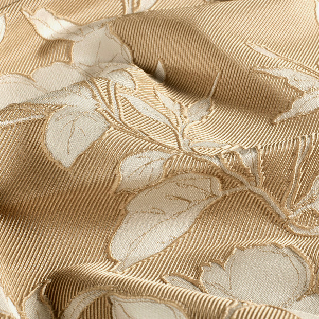 Woven Polyester fabric Flowers Beige