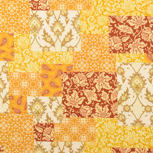 Katoen Poplin stof Paisley Oker
