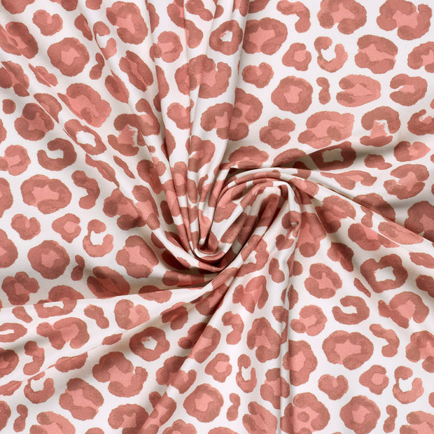 French Terry GOTS organic fabric Old Pink digital printed 