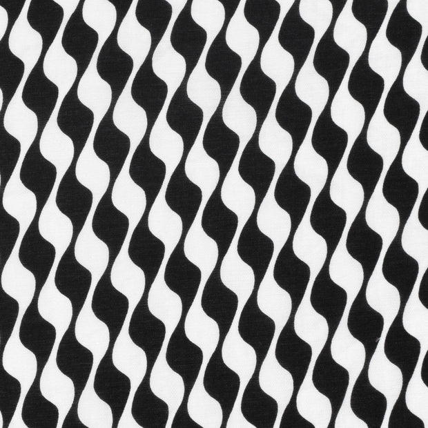Viscose Nylon Twill stof Abstract Zwart