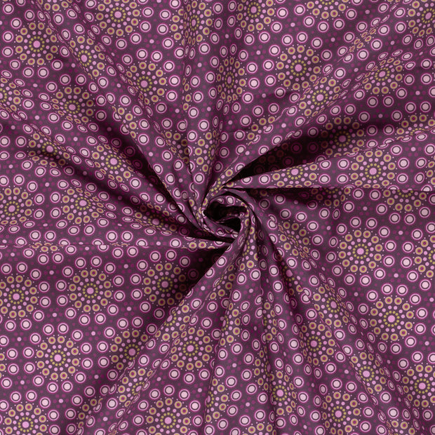Popeline de Coton tissu Magenta imprimé numérique 