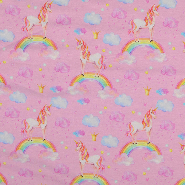 Jersey tissu Arc-en-ciel Rose clair