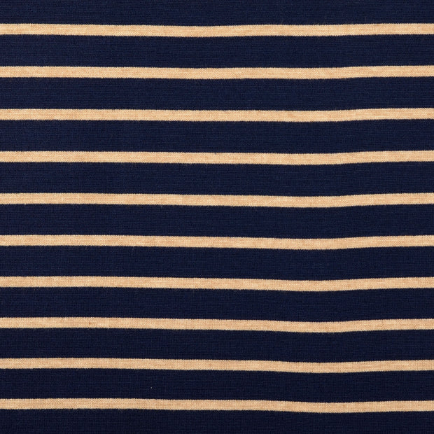 Heavy Knit fabric Stripes Navy