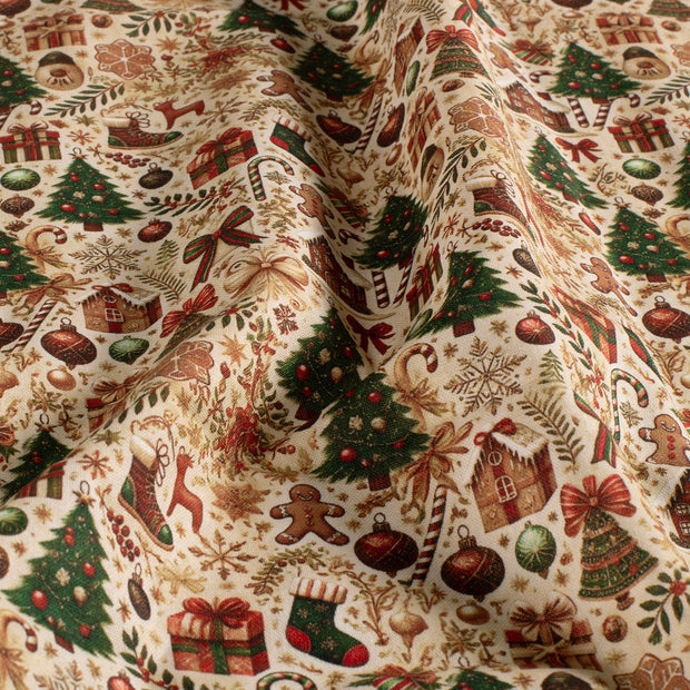 Popeline de Coton tissu Noël 