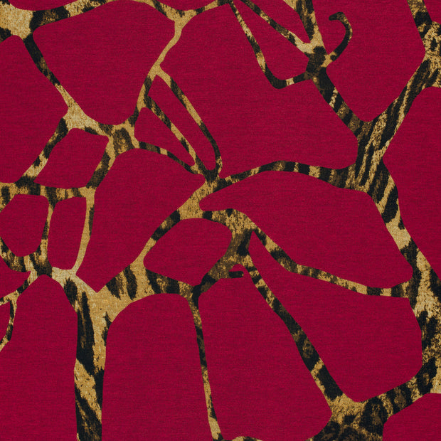 Poly Viscose Tricot tissu Rouge Bordeaux mat 