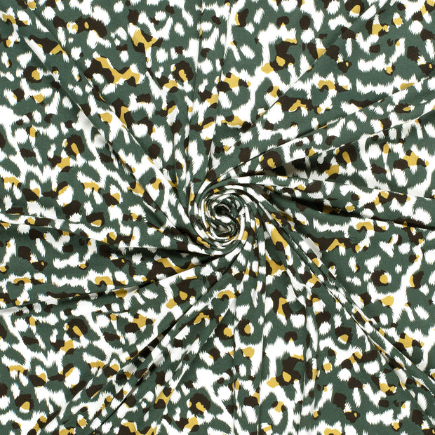 Viscose Jersey fabric Dark Green printed 