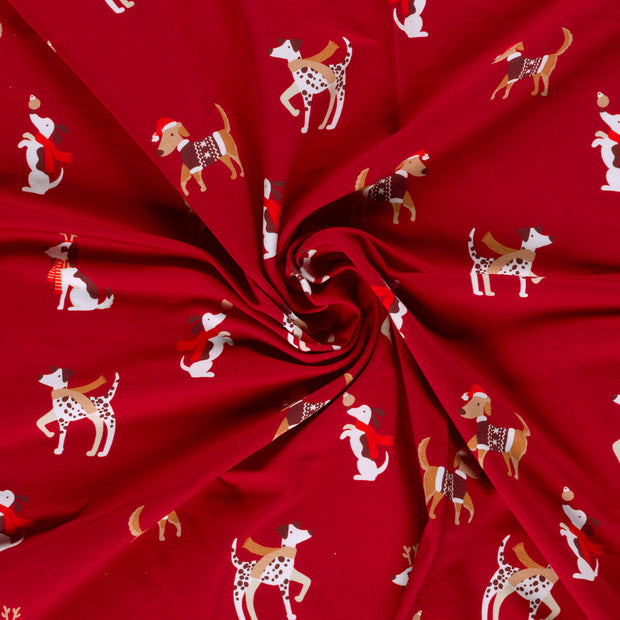 French Terry fabric Red printed 