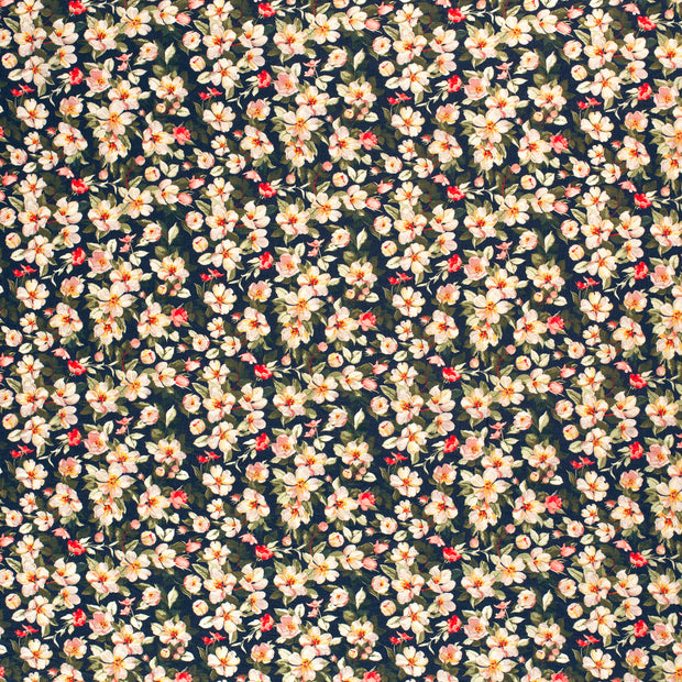 Viscose Nylon Crepe fabric Navy texturized 