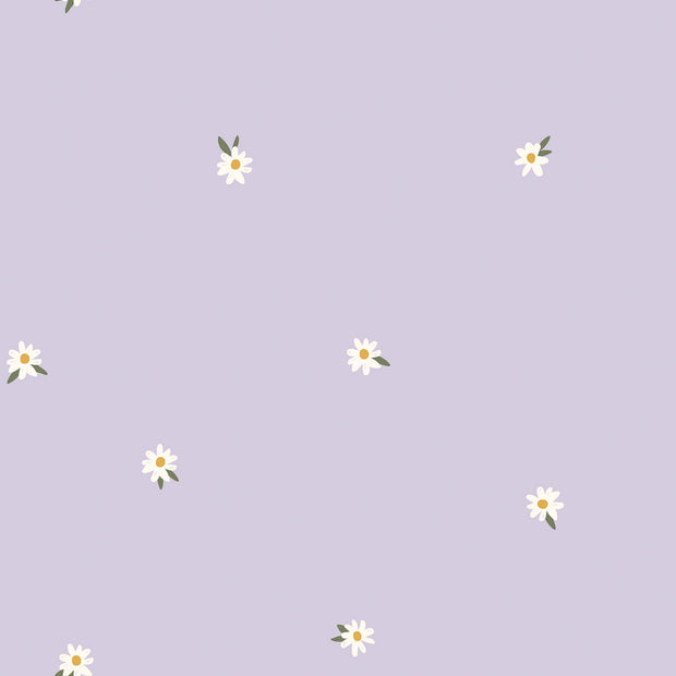 Cotton Jersey fabric Flowers Lila