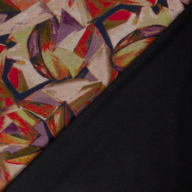 Poly Viscose Jersey fabric Abstract discharge printed 