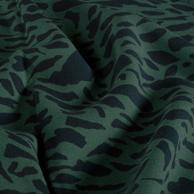Viscose Twill fabrik Abstrakt Petrol