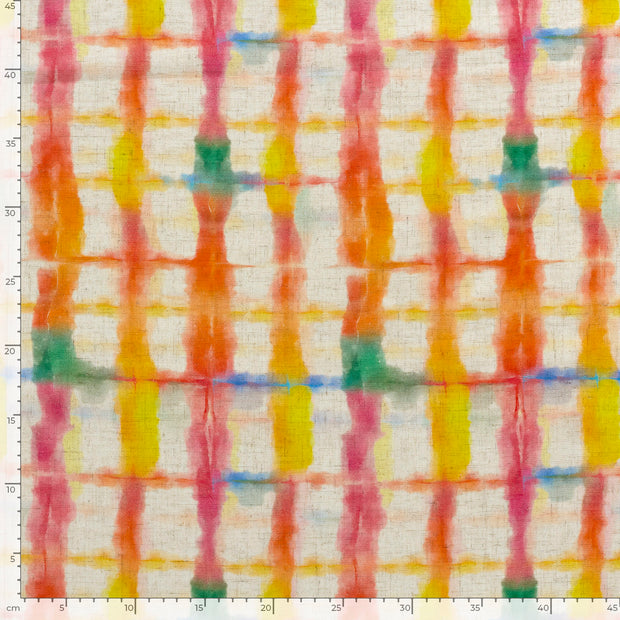 Geweven Viscose Linnen stof Abstract Gebroken wit