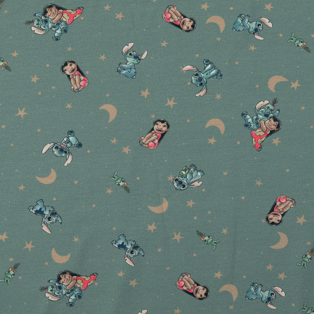 Jersey fabric Stars Turquoise