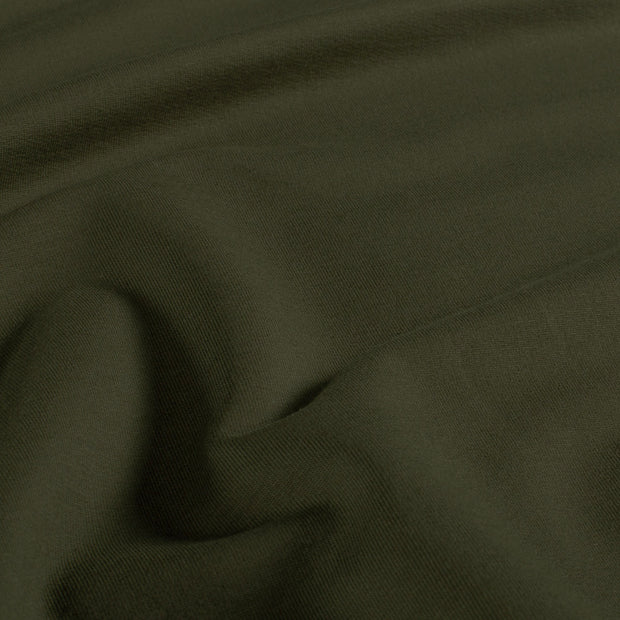 French Terry fabric Unicolour Khaki Green