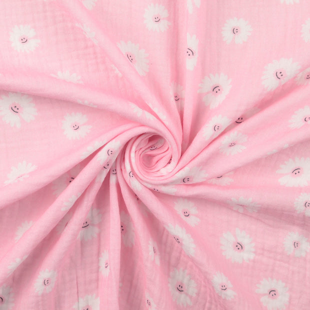 Mousseline stof Licht roze 