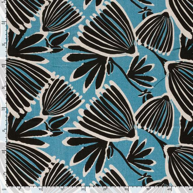  fabric Flowers Aqua