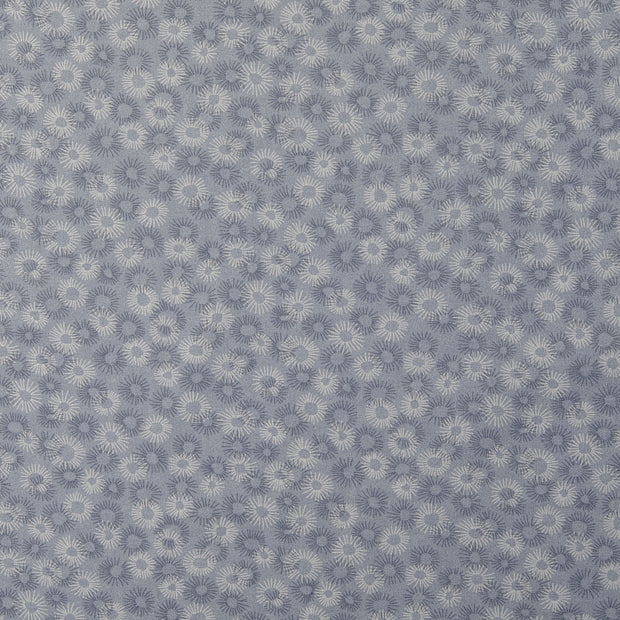 Cotton Poplin fabric Flowers Light Blue