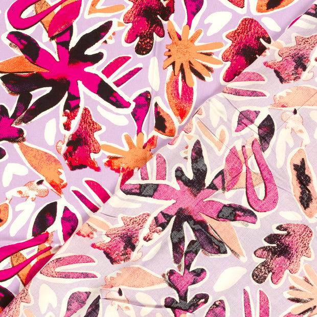 Viscose Poplin fabric Flowers digital printed 