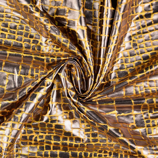 Polyester Jersey tela Oro tejido recubierto 