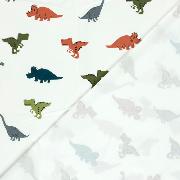 Jersey tissu dinosaures imprimé 