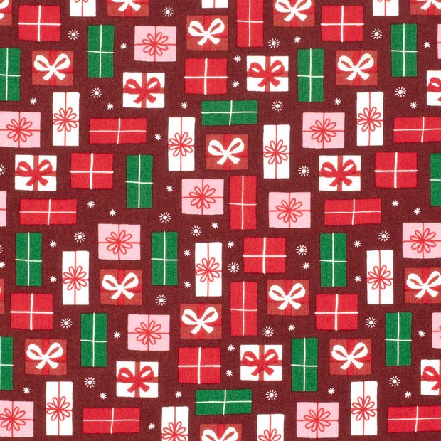 Cotton Poplin fabric Christmas Red