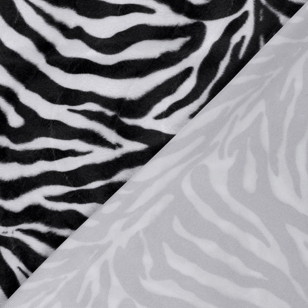 Velours stof Zebra's bedrukt 
