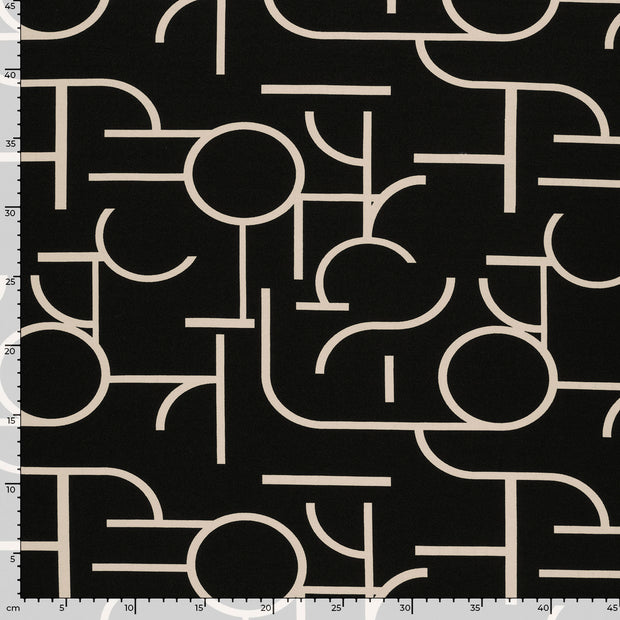 Punta di Roma fabric Abstract Black