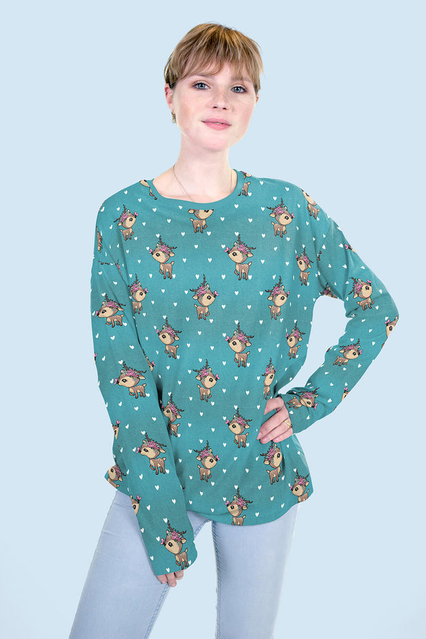 French Terry fabric Dark Mint matte 