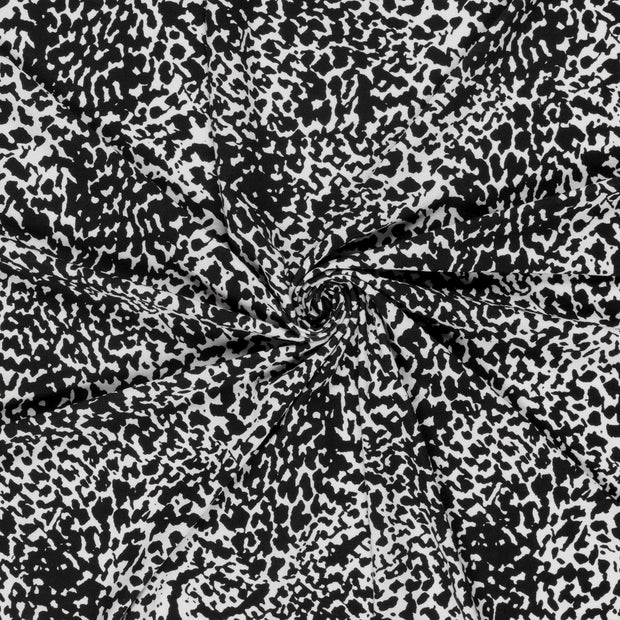 Viscose Vortex Jersey fabrik Schwarz bedruckt 