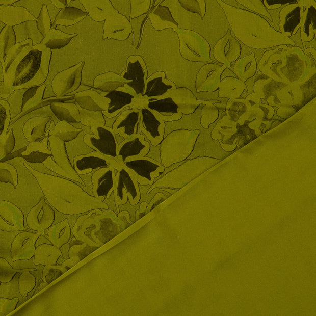 Viscose Poplin fabric Olive Green digital printed 