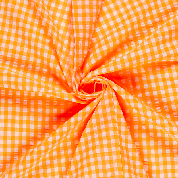Seersucker fabrik Neon Orange Seersucker 