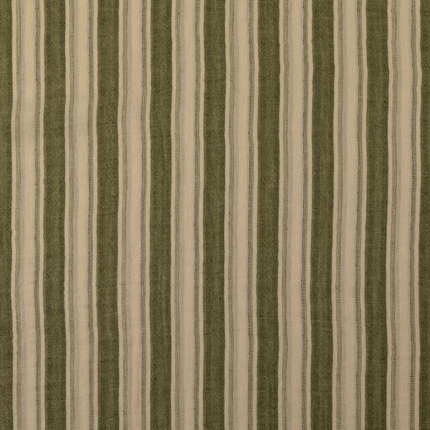 Double gaze tissu rayures Vert Olive