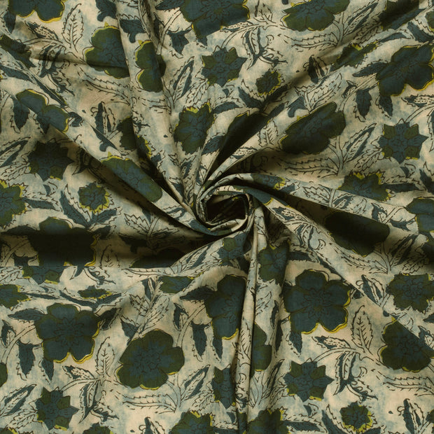 Voile fabrik Beige bedruckt 
