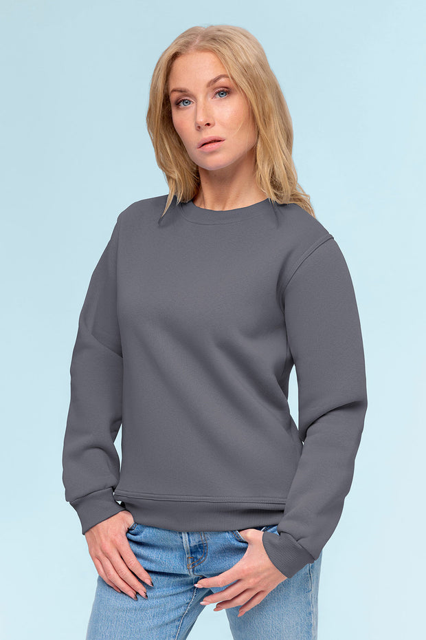 French Terry fabric Unicolour Dark Grey