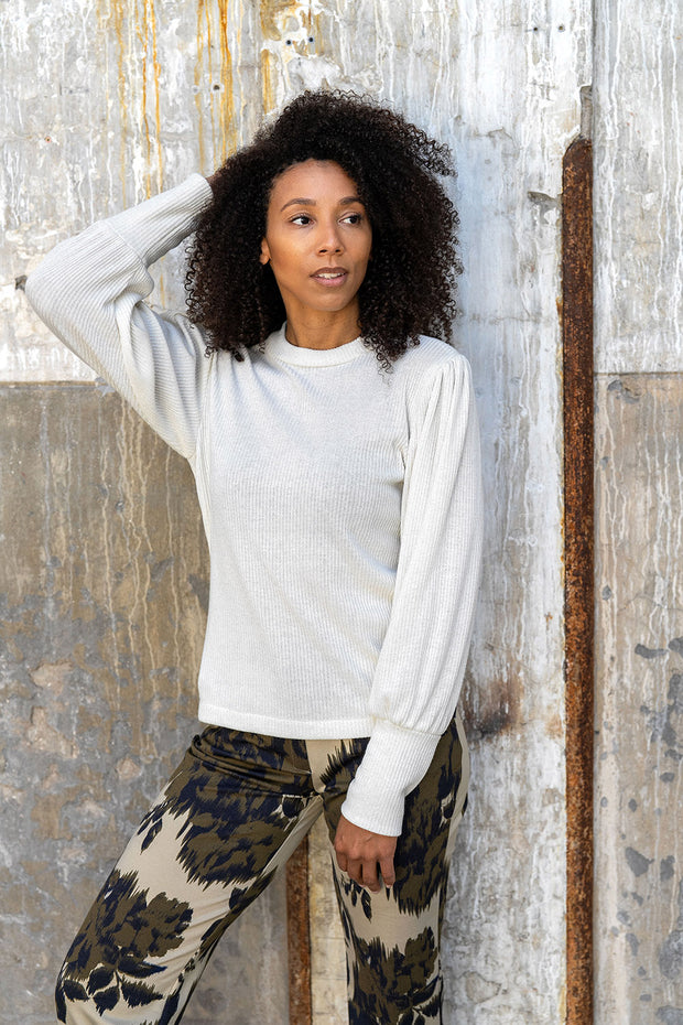 Rib Jersey tissu Unicolore Blanc cassé