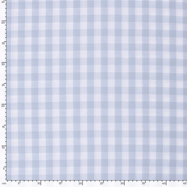 Cotton Poplin Yarn Dyed fabric Checks Baby Blue