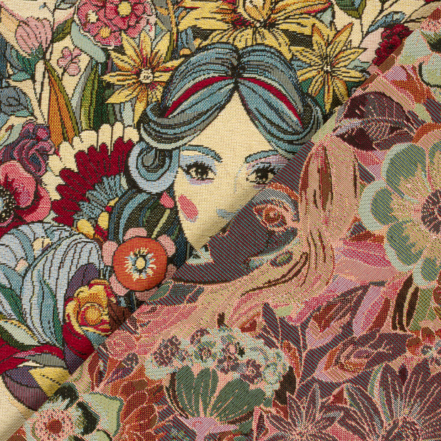 Gobelin stof Bloemen jacquard 