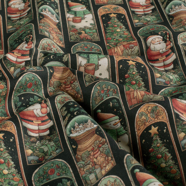 Katoen Poplin stof Kerstmis Marine