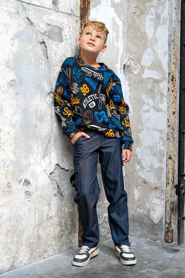 Denim Stretch fabric Unicolour Navy