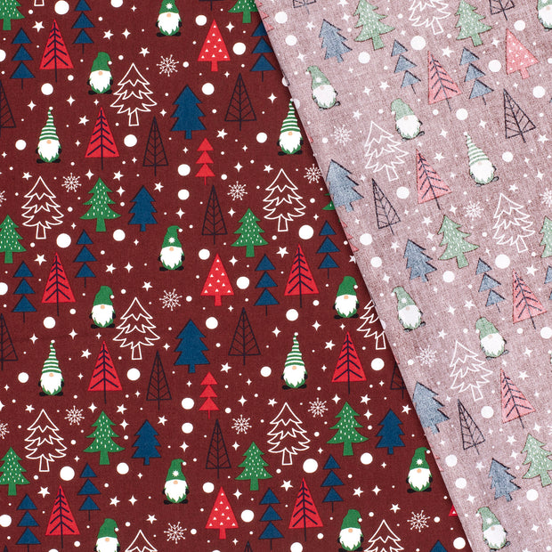 Algodón Popelina tela árboles de Navidad estampado 