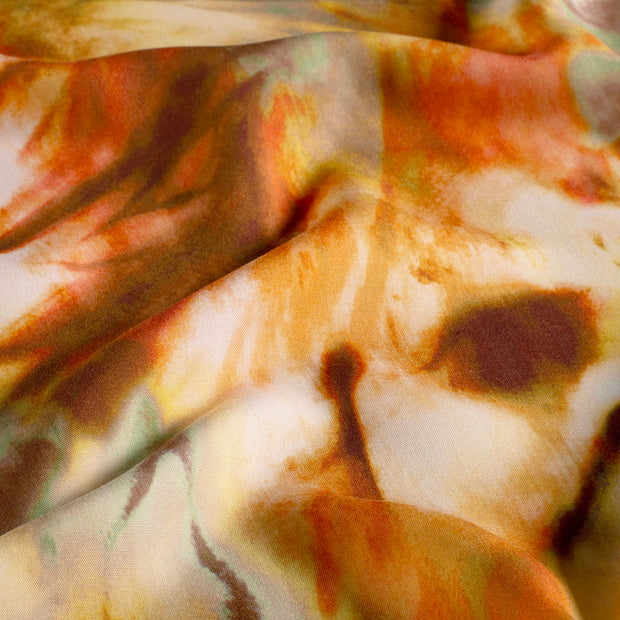 Viscosa Poplin tela Abstracto Ocre