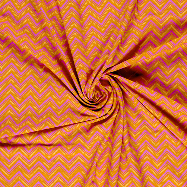 Jersey tissu Chevron Ocre