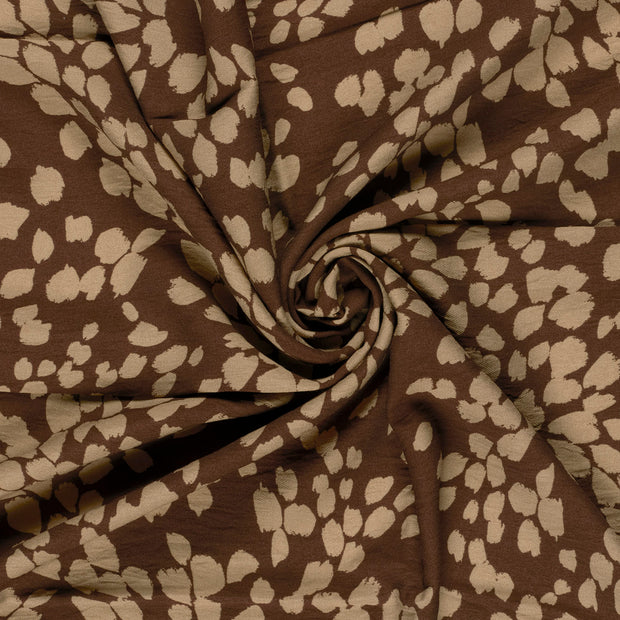 Viscose Nylon Crepe tissu Marron imprimé 